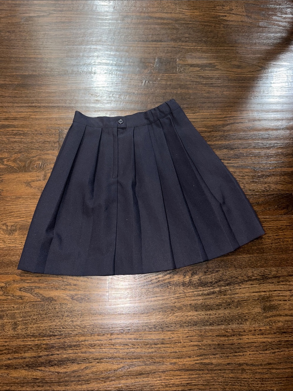 Pleated Mini Skirt in Navy Blue